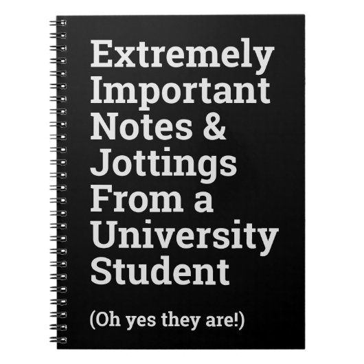 Fun Important University Student Notitieboek (Voorkant)