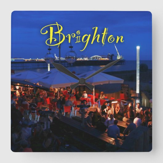 Fun in Brighton! Vierkante Klok (Voorkant)