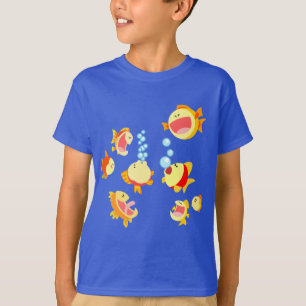 Fun in de cartoon van de vistank Kinderen T-shirt