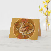 Fun in de Leaves Dragon Kaart (Gele Bloem)
