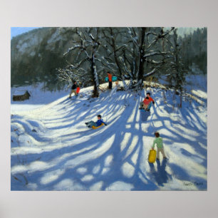 Fun in de sneeuw Morzine Frankrijk Poster