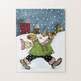 Fun in de Sneeuwman Puzzle Legpuzzel