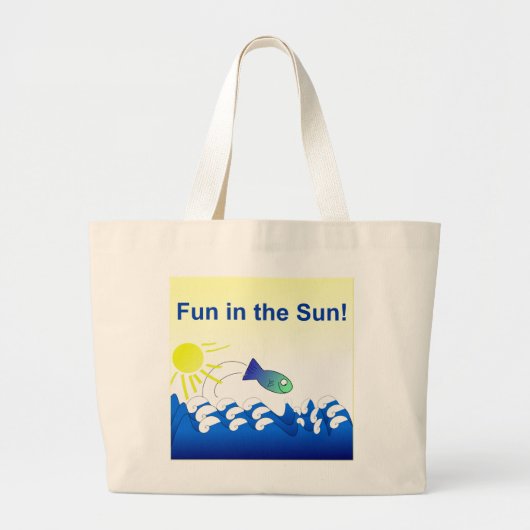 Fun in de Sun Bag Grote Tote Bag (Voorkant)