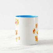 Fun in de visbak (Cartoon vis) tweetone Mok (Center)