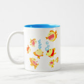 Fun in de visbak (Cartoon vis) tweetone Mok (Links)