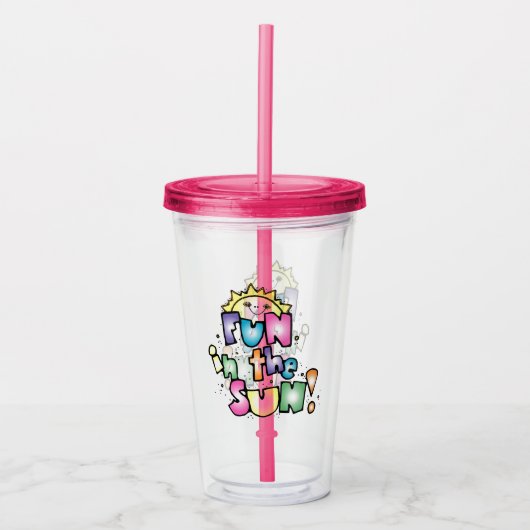 Fun in de zon acryl drinkbeker (Voorkant)