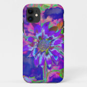 Fun in de zon blauwe zonnebloem | psychedelisch pa Case-Mate iPhone case (Achterkant)