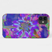 Fun in de zon blauwe zonnebloem | psychedelisch pa Case-Mate iPhone case (Achterkant (horizontaal))