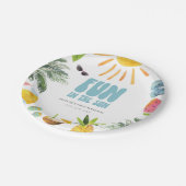 Fun in de zon papieren bordje (Gekanteld)