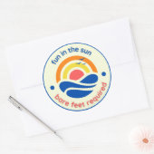 Fun in de zon ronde sticker (Envelop)