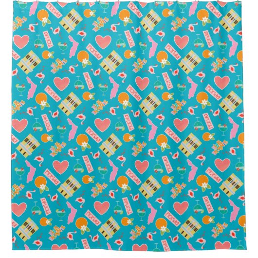 Fun in Florida Pattern Douchegordijn (Voorkant)