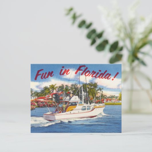 Fun in Florida! Vintage Briefkaart (Staand voorkant)