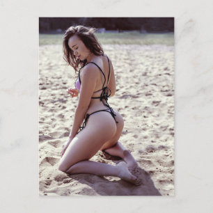 Fun in het zand! Foto briefkaart