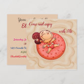 Fun in het zwembad kaart (Voorkant / Achterkant)