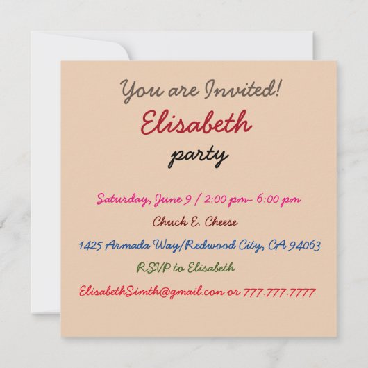 Fun in het zwembad kaart (Achterkant)