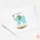Fun in Oerwoud Elephant Round Favor Sticker (Envelop)