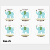Fun in Oerwoud Elephant Round Favor Sticker (Vel)