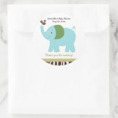 Fun in Oerwoud Elephant Round Favor Sticker (Tas)