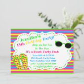 Fun in Sun Flip Flop Sunbril Beach Bash Kaart (Staand voorkant)