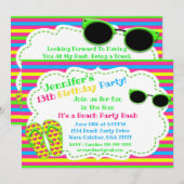 Fun in Sun Flip Flop Sunbril Beach Bash Kaart (Voorkant / Achterkant)