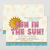 Fun in Sun Invitation Kaart (Voorkant / Achterkant)