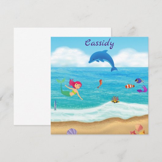 Fun in Sun Mermaid Dolphin Beach gepersonaliseerd (Voorkant / Achterkant)