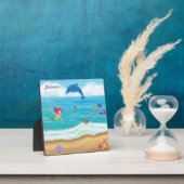 Fun in Sun Mermaid Dolphin Beach gepersonaliseerd Fotoplaat (Insitu)