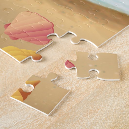 Fun in Sun Mermaid Dolphin Beach gepersonaliseerd Legpuzzel (Zijkant)