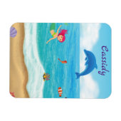 Fun in Sun Mermaid Dolphin Beach gepersonaliseerd Magneet (Horizontaal)