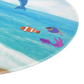 Fun in Sun Mermaid Dolphin Beach gepersonaliseerd Snijplank (Hoek)