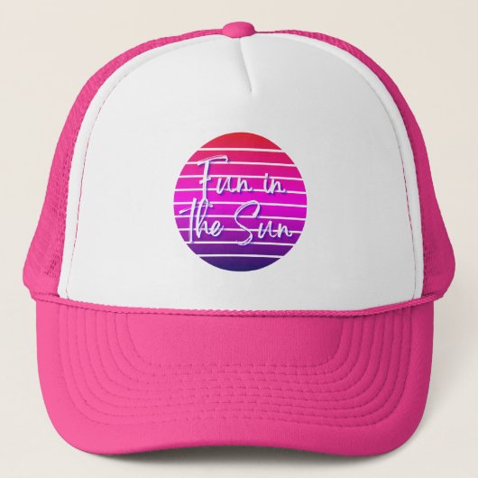 Fun in Sun Pink Sunset Trucker Pet (Voorkant)
