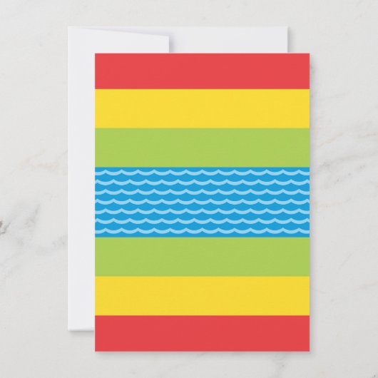 Fun in Sun Pool Party Birthday Chalkboard Bedankkaart (Achterkant)