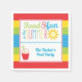Fun in Sun Pool Party Cute & Colorful Servet (Voorkant)