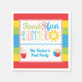 Fun in Sun Pool Party Cute Summer Servet (Voorkant)