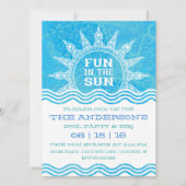 Fun in Sun Pool Party Invitation Kaart (Voorkant)