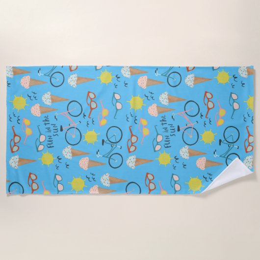 FUN IN SUN Summertime Holiday Strandlaken (Voorkant)