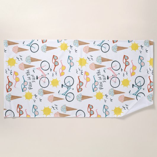 FUN IN SUN Summertime Holiday Strandlaken (Voorkant)