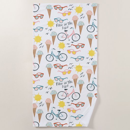 FUN IN SUN Summertime Holiday Strandlaken (Voorkant)