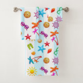 Fun in Sun Summertime Patterned Towel Set Bad Handdoek (Insitu)