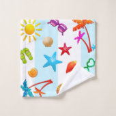 Fun in Sun Summertime Patterned Towel Set Bad Handdoek (Wasdoekje)