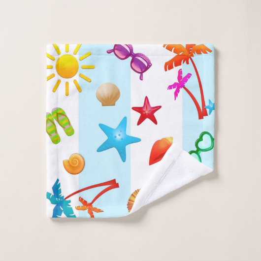 Fun in Sun Summertime Patterned Towel Set Bad Handdoek (Wasdoekje)