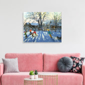 Fun in the snow Tideswell Derbyshire Canvas Afdruk (Insitu (Woonkamer))