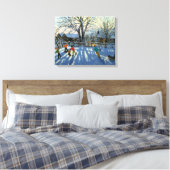 Fun in the snow Tideswell Derbyshire Canvas Afdruk (Insitu (Slaapkamer))