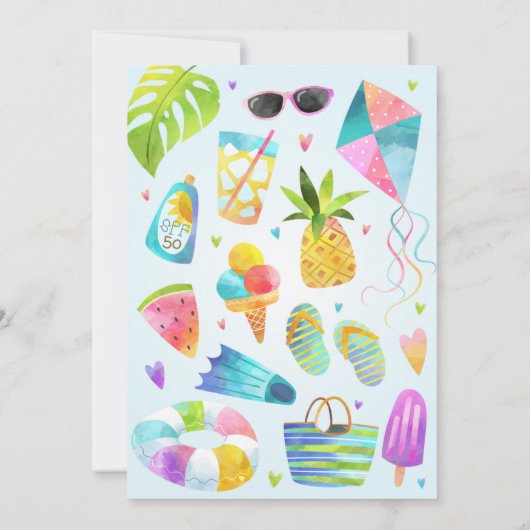 Fun in the Sun Birthday Party Invitation (Achterkant)