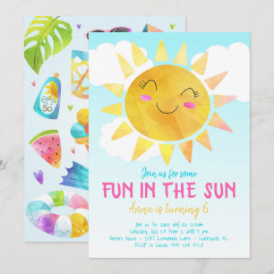 Fun in the Sun Birthday Party Invitation
