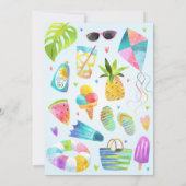 Fun in the Sun Birthday Party Invitation Kaart (Achterkant)