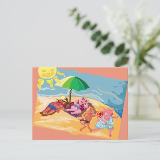 Fun in the sun briefkaart (Staand voorkant)