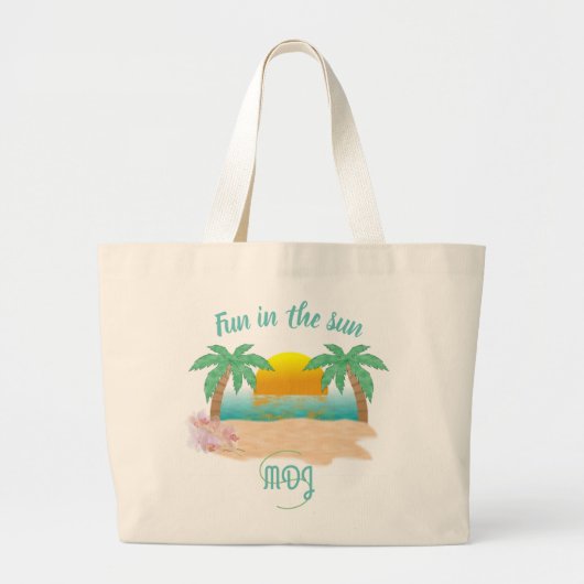 Fun in the Sun Personalized Grote Tote Bag (Voorkant)