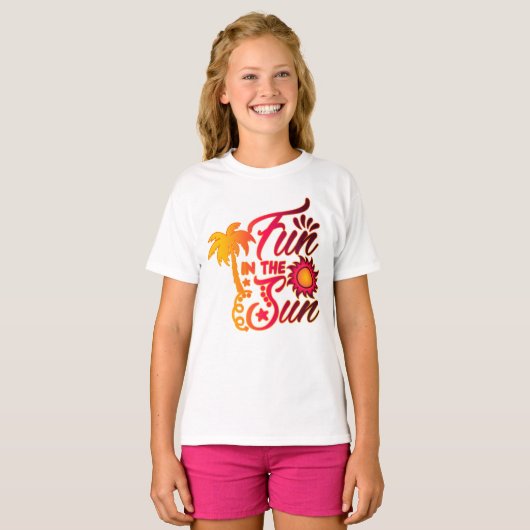 Fun in The Sun | Quote voor zomertijd en avontuurl T-shirt (Voorkant volledig)