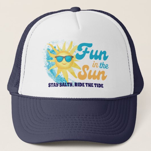 Fun in the Sun – Stay Salty, Ride the Tide Beach Trucker Pet (Voorkant)